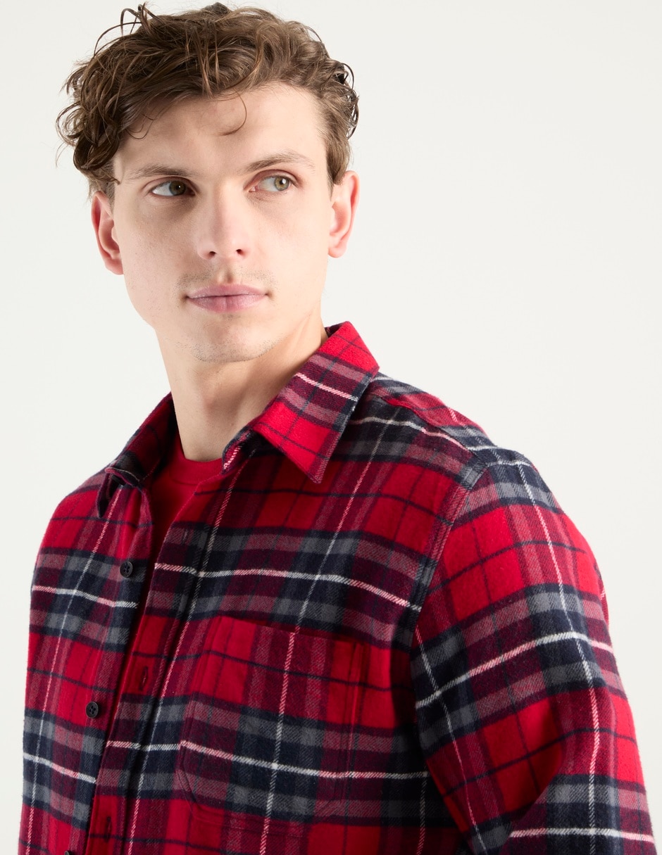 Camisa casual manga larga para hombre 4