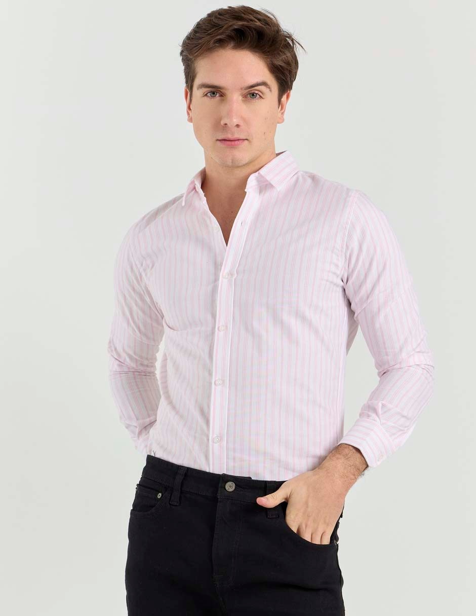 Camisa casual de algodón manga larga para hombre