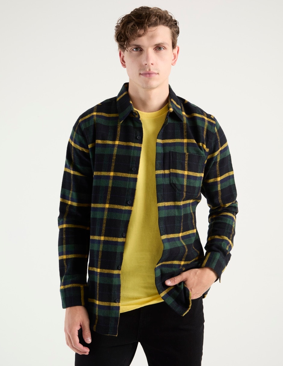 Sobrecamisa casual manga larga para hombre