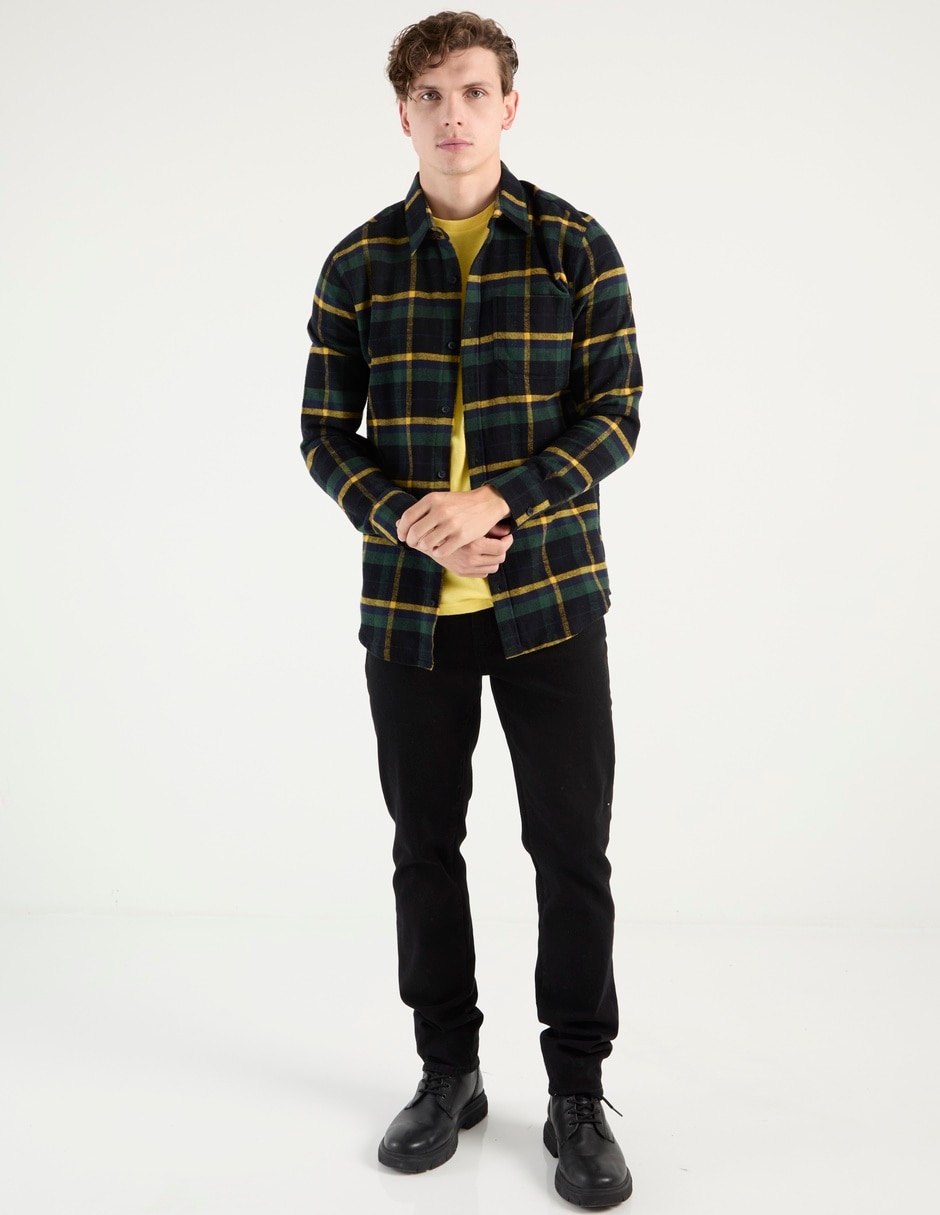 Sobrecamisa casual manga larga para hombre 3
