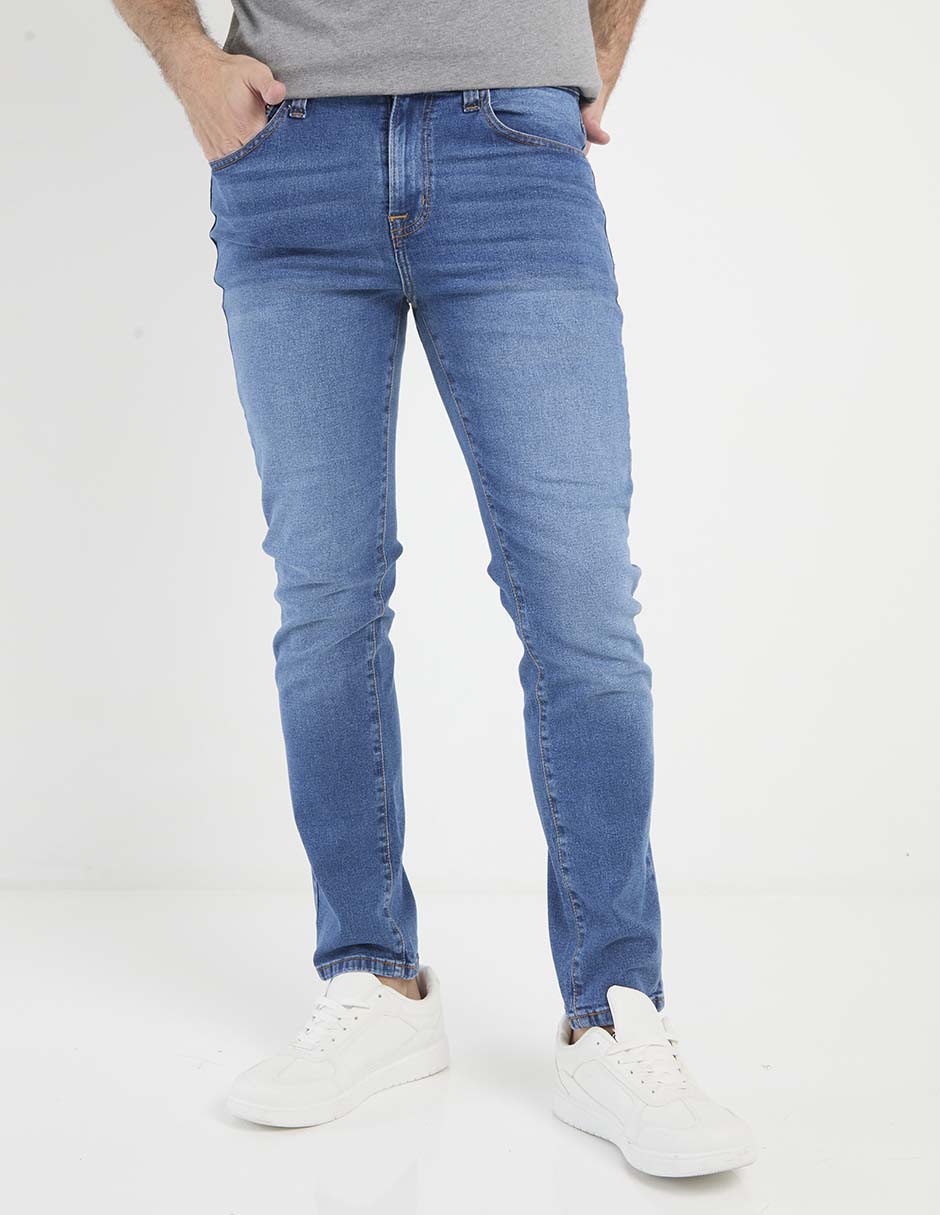Jeans slim lavado medio para hombre