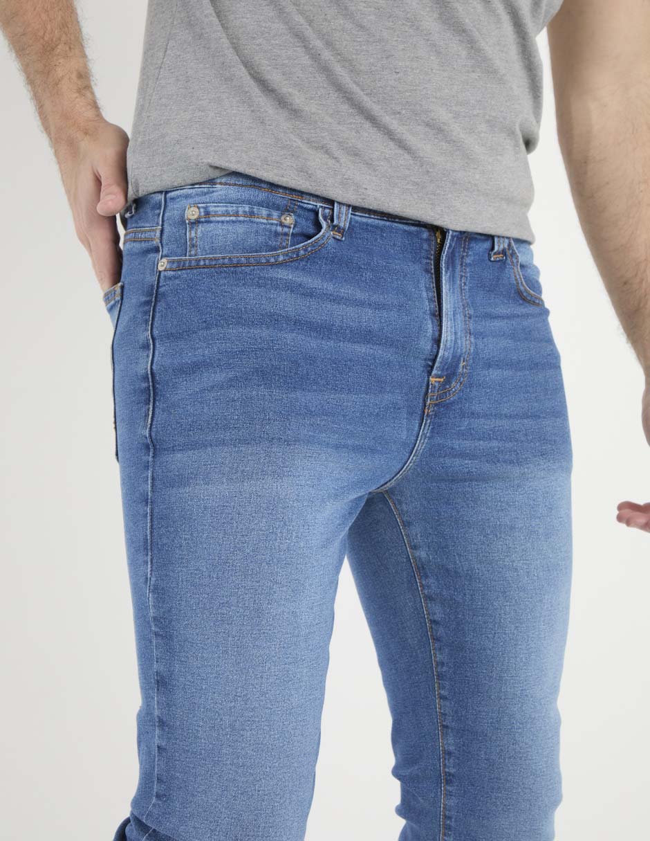 Jeans slim lavado medio para hombre 4