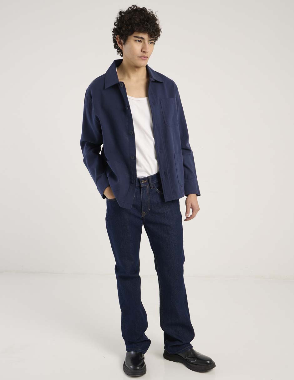 Sobrecamisa casual de algodón manga larga para hombre 3