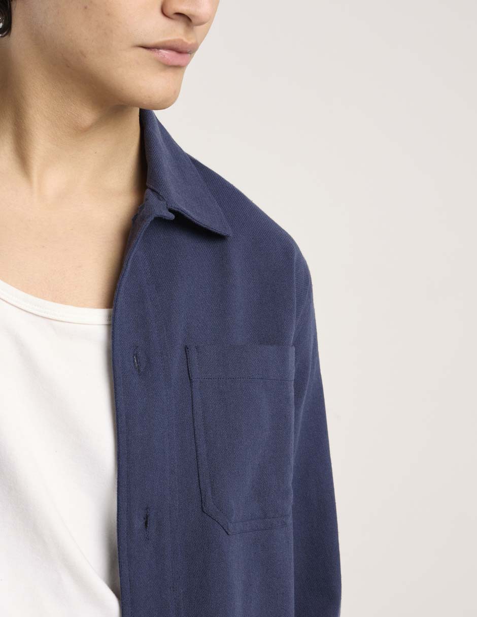 Sobrecamisa casual de algodón manga larga para hombre 4