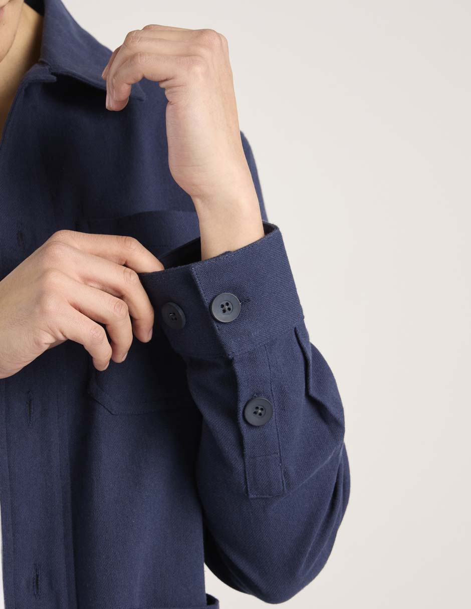 Sobrecamisa casual de algodón manga larga para hombre 5