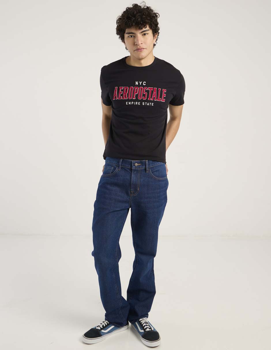 Jeans straight Aéropostale lavado whisker para hombre