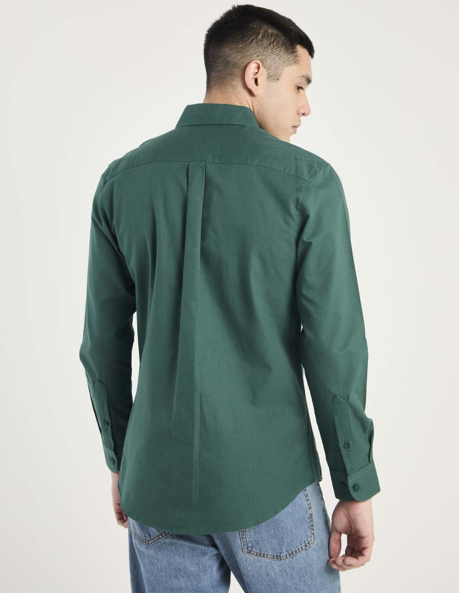 Camisa casual de algodón manga larga para hombre 2