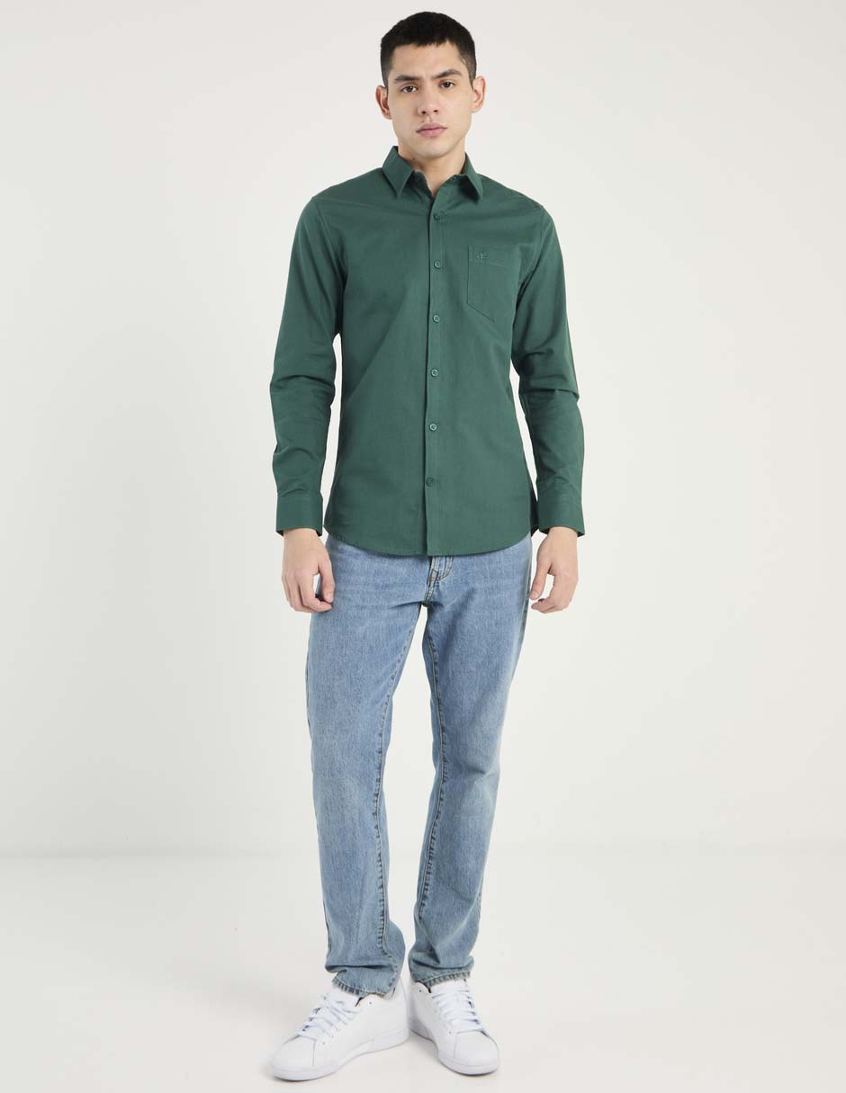 Camisa casual de algodón manga larga para hombre 3
