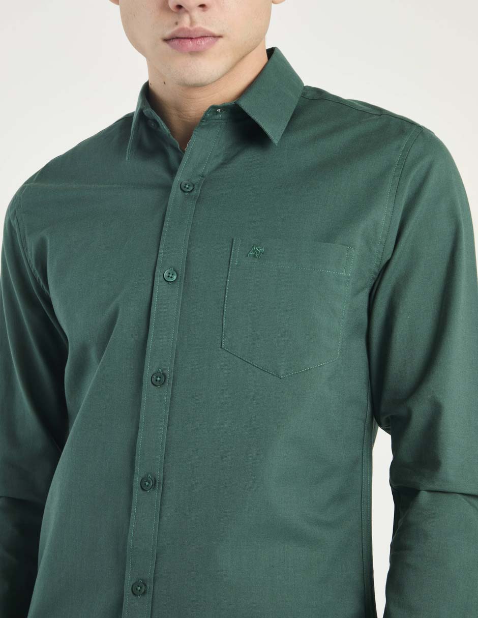Camisa casual de algodón manga larga para hombre 4