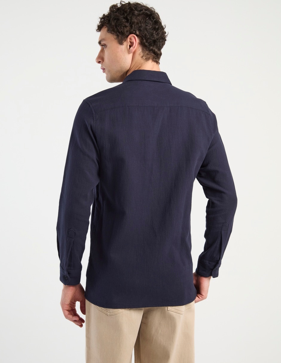 Camisa casual de algodón manga larga para hombre 2