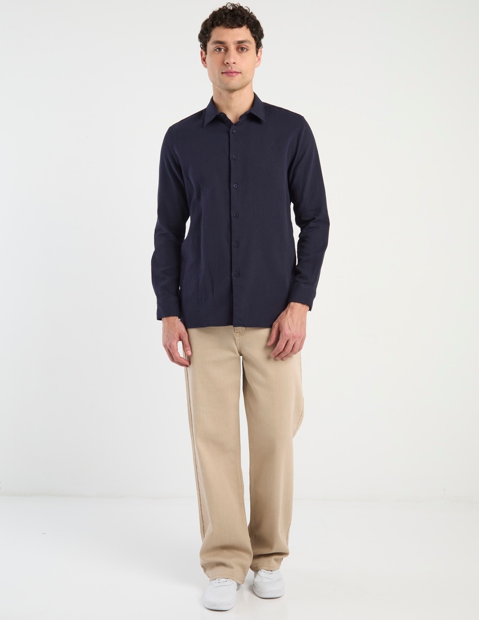 Camisa casual de algodón manga larga para hombre 3