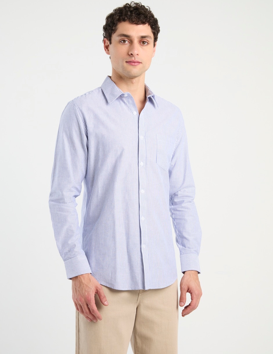 Camisa casual de algodón manga larga para hombre Camisa casual de algodón manga larga para hombre