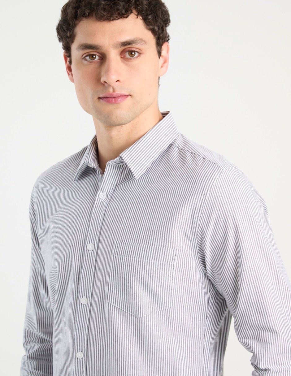 Camisa casual de algodón manga larga para hombre 4