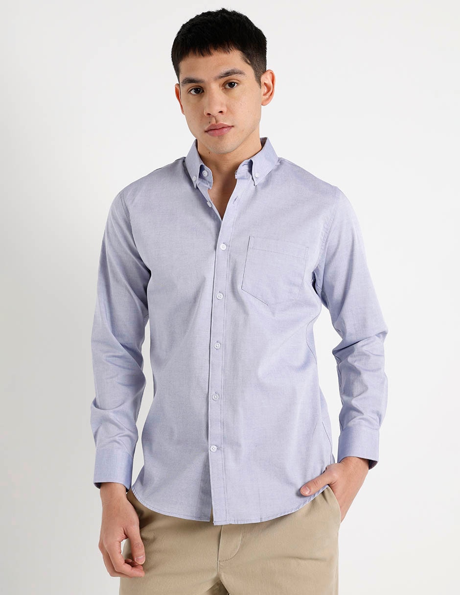 Camisa casual de algodón manga larga para hombre 2