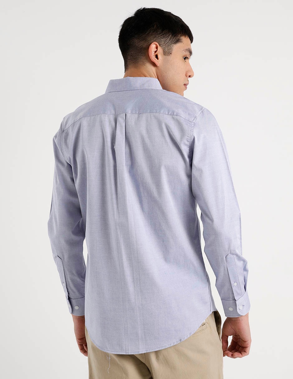Camisa casual de algodón manga larga para hombre 6