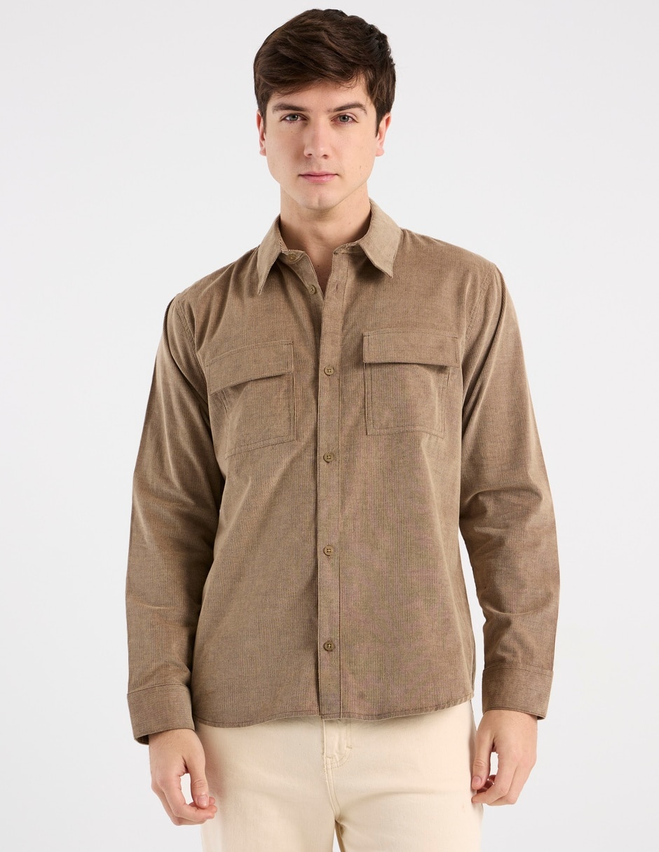 Camisa casual de algodón manga larga para hombre Camisa casual de algodón manga larga para hombre
