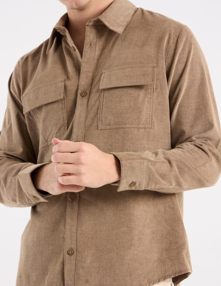 Camisa casual de algodón manga larga para hombre 4