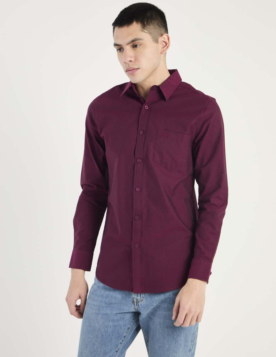 Camisa casual de algodón manga larga para hombre 1