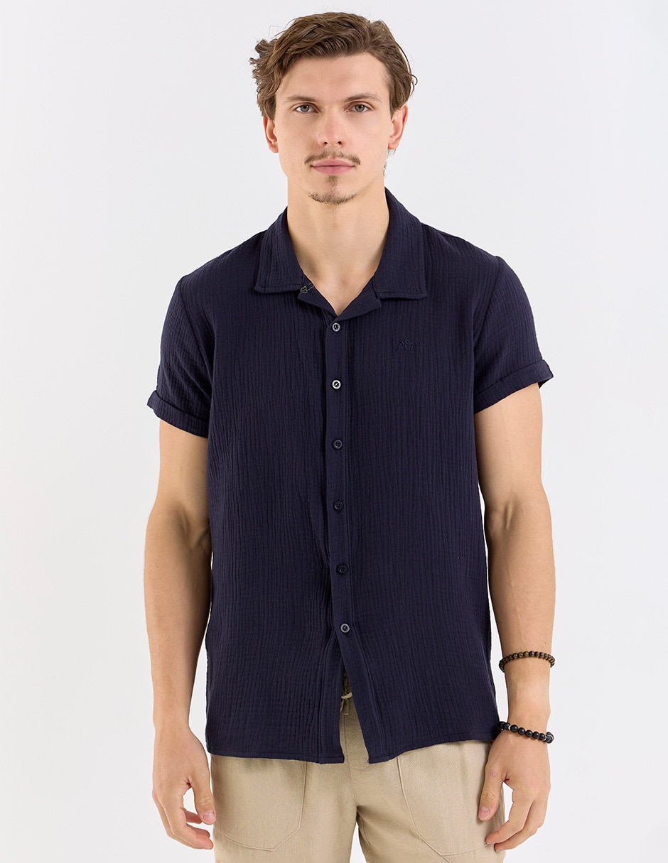 Camisa casual Aéropostale de algodón manga corta para hombre