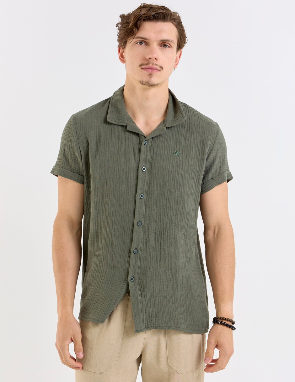Camisa casual Aéropostale de algodón manga corta para hombre