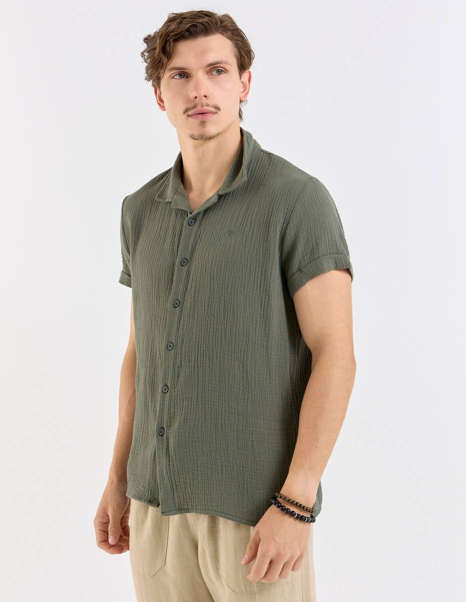 Camisa casual Aéropostale de algodón manga corta para hombre