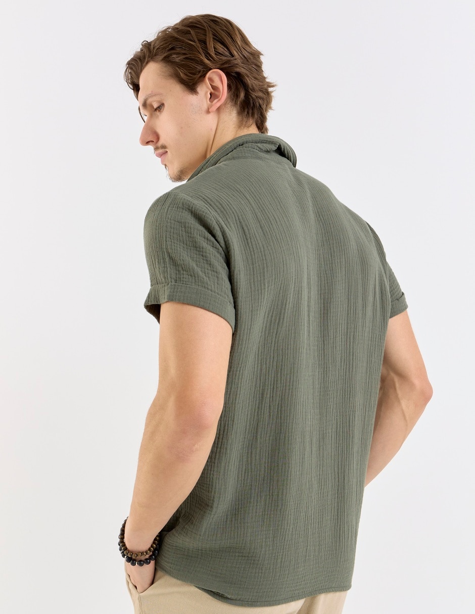 Camisa casual Aéropostale de algodón manga corta para hombre