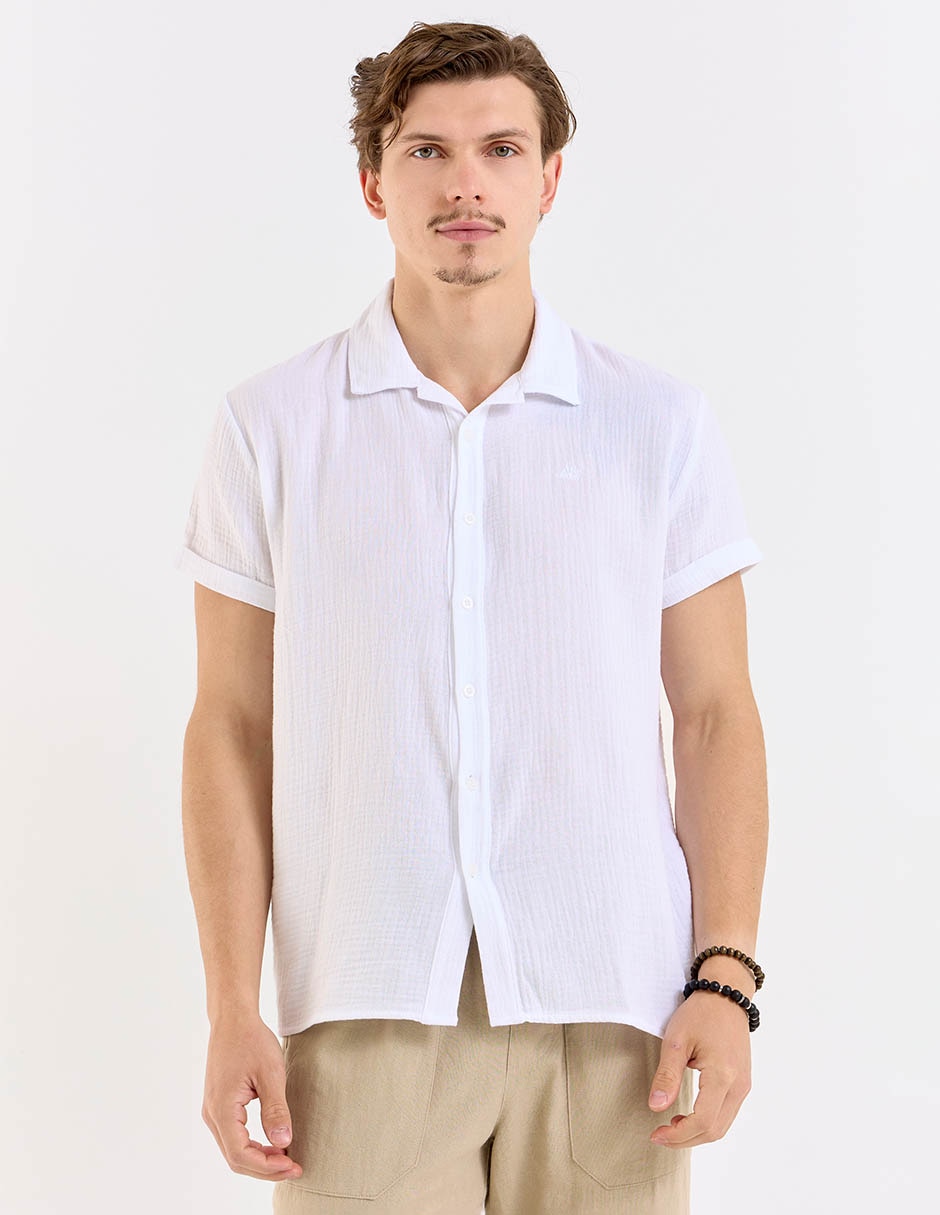 Camisa casual Aéropostale de algodón manga corta para hombre
