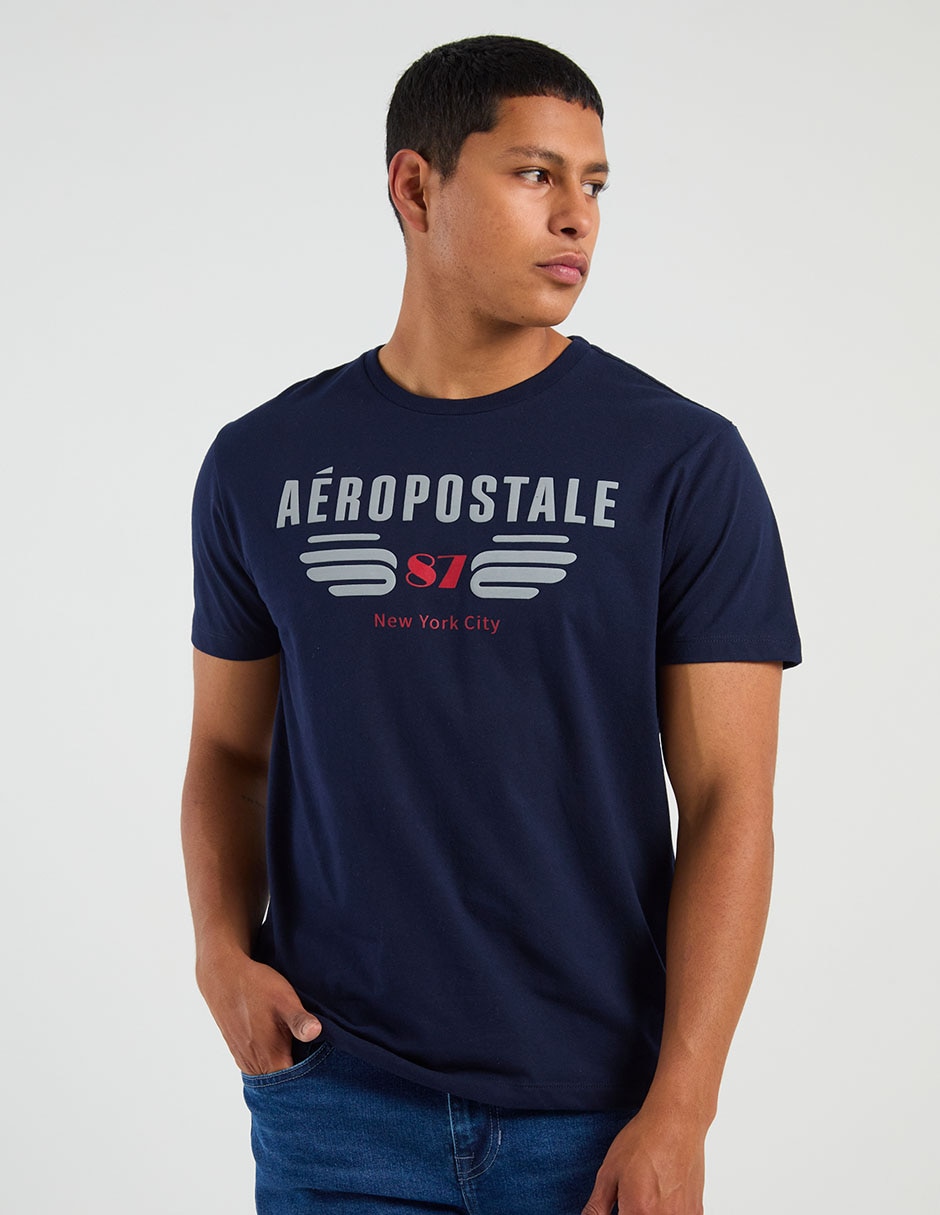 PLAYERA AERO A248680 A, M, AZUL MARINO