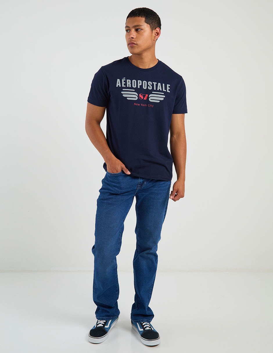 PLAYERA AERO A248680 A, M, AZUL MARINO