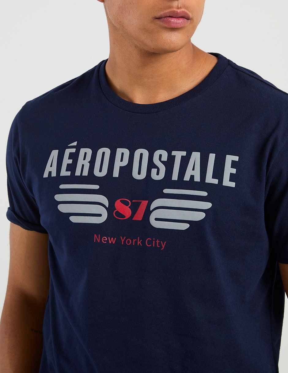 PLAYERA AERO A248680 A, M, AZUL MARINO
