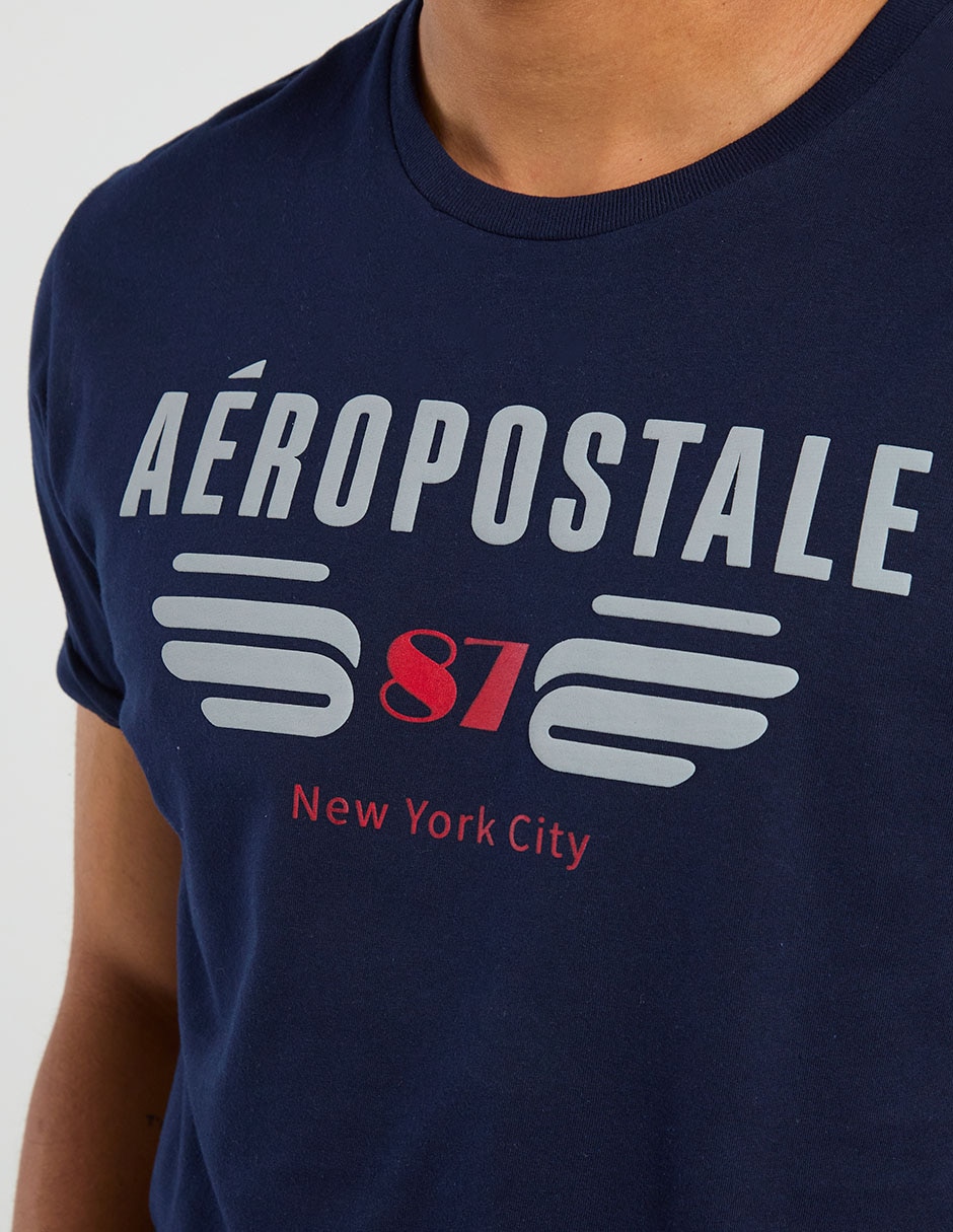 PLAYERA AERO A248680 A, M, AZUL MARINO