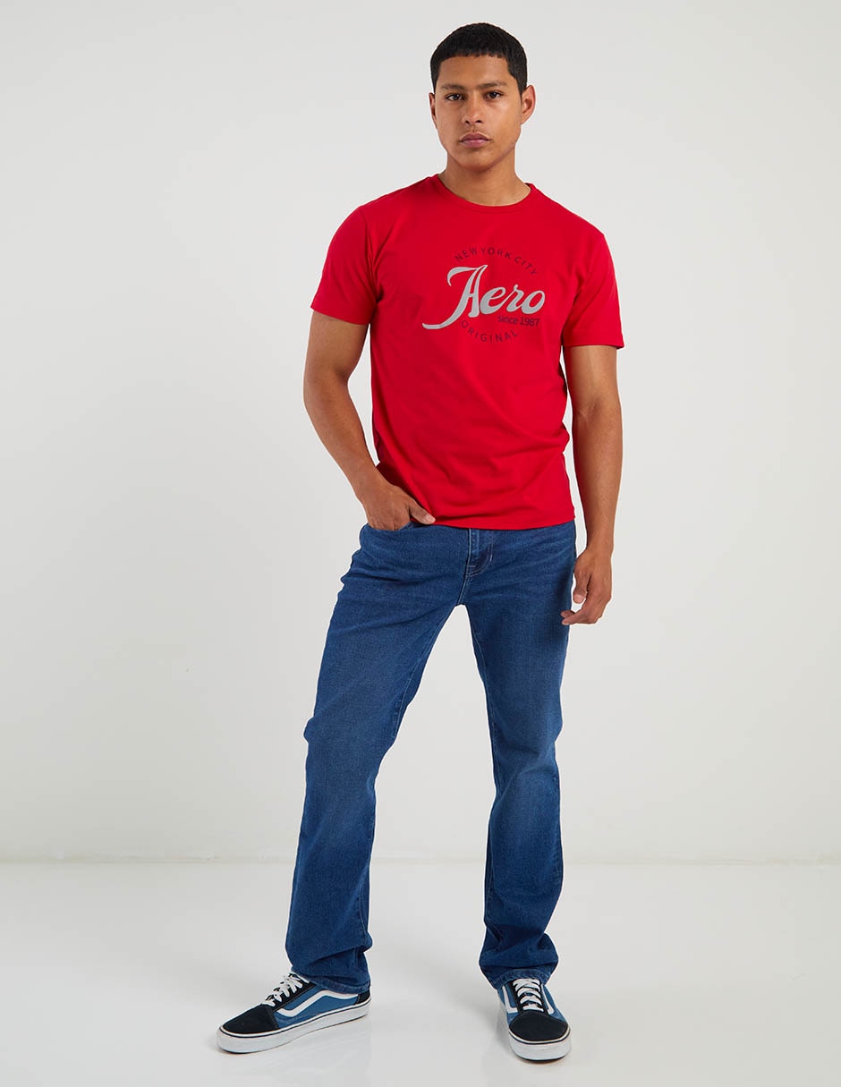 PLAYERA AERO A248681 ALG-POLI, G, ROJO