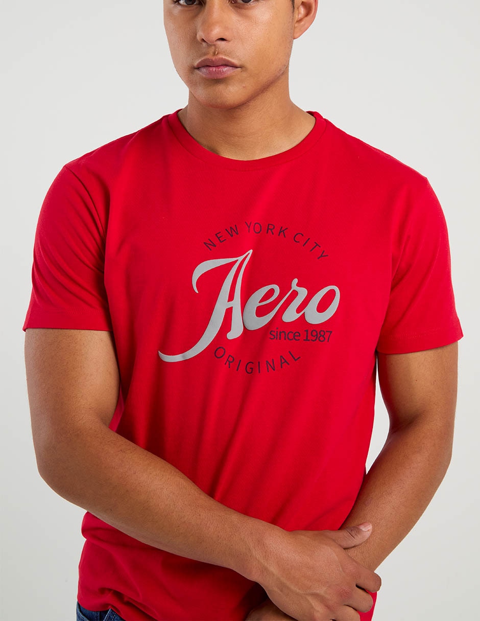 PLAYERA AERO A248681 ALG-POLI, G, ROJO