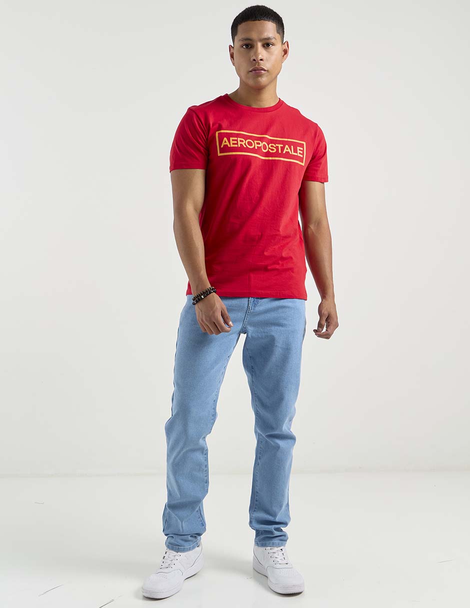 Jeans straight Aéropostale lavado claro para hombre