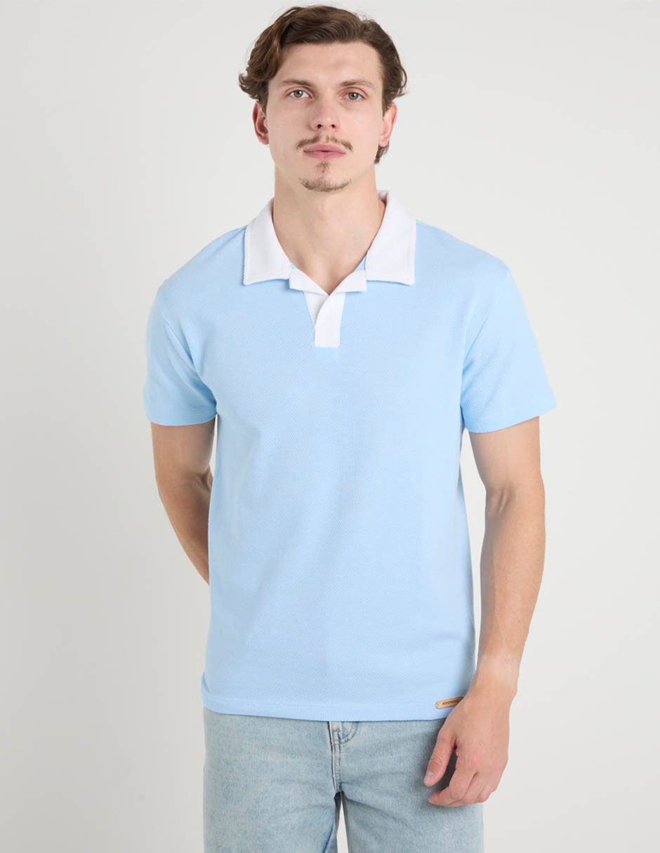 PLAYERA POLO AERO A2581, G, AZUL CLARO