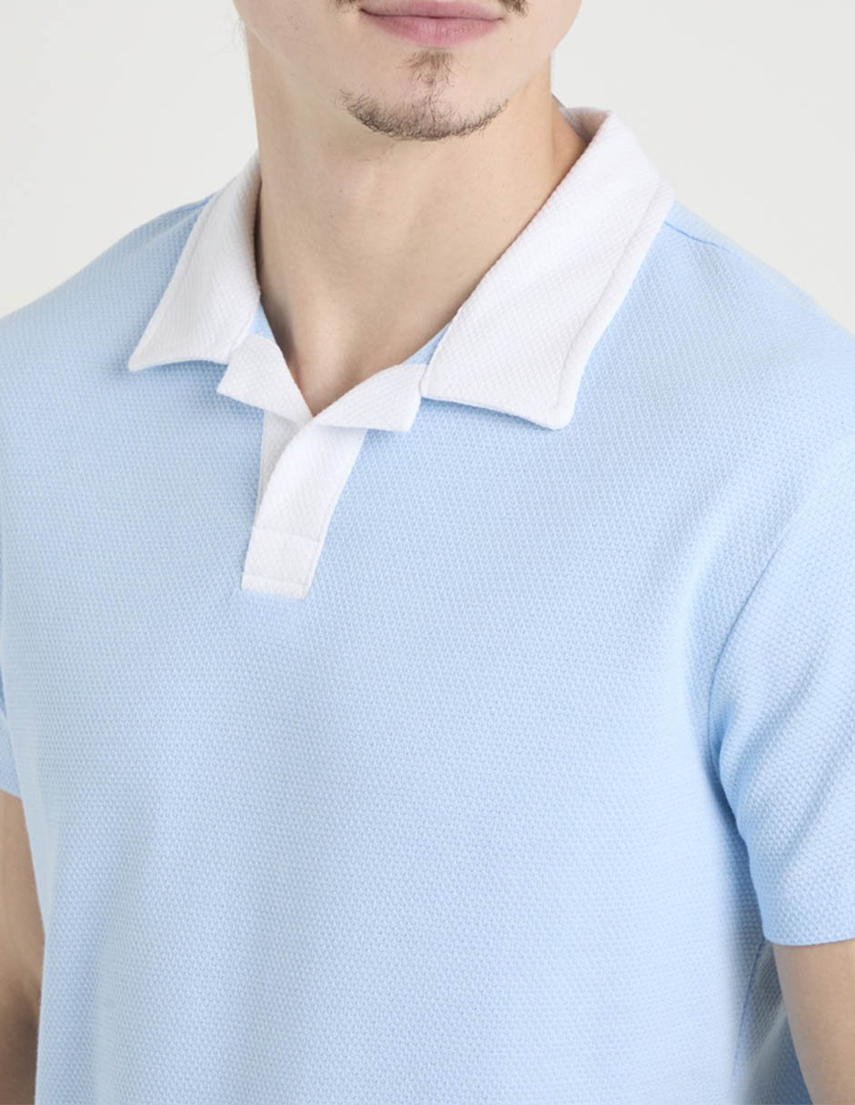PLAYERA POLO AERO A2581, G, AZUL CLARO