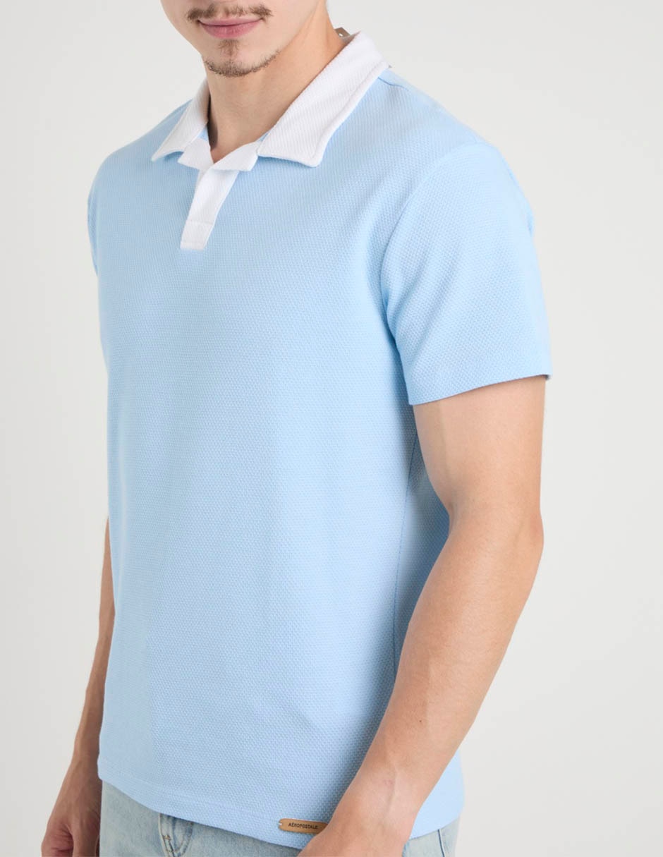 PLAYERA POLO AERO A2581, G, AZUL CLARO