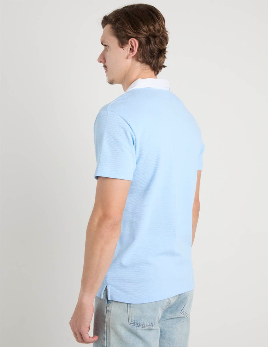 PLAYERA POLO AERO A2581, G, AZUL CLARO