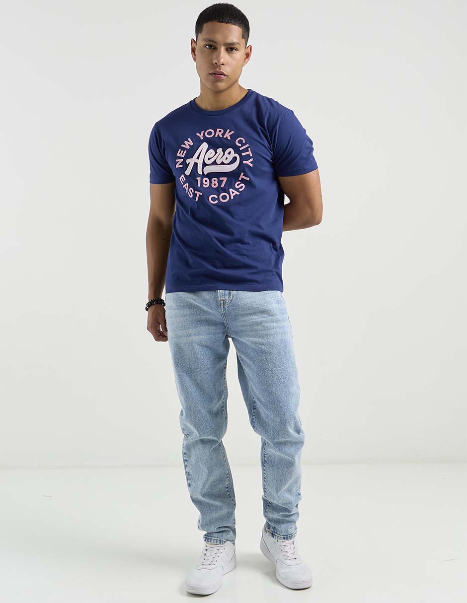 Jeans straight Aéropostale lavado claro para hombre