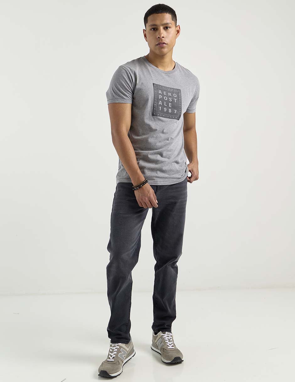 Jeans slim Aéropostale lavado stone wash para hombre