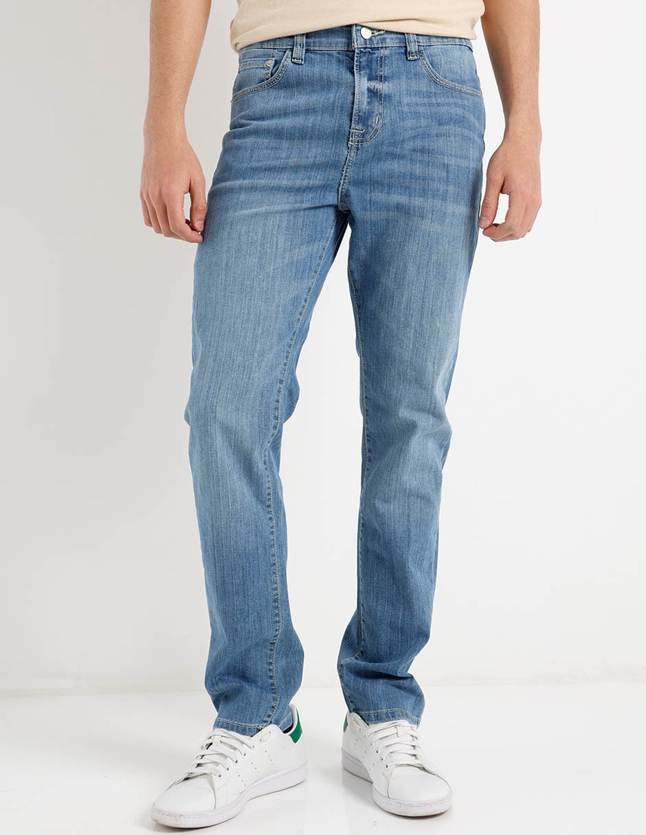 Jeans straight Aéropostale lavado bleach para hombre