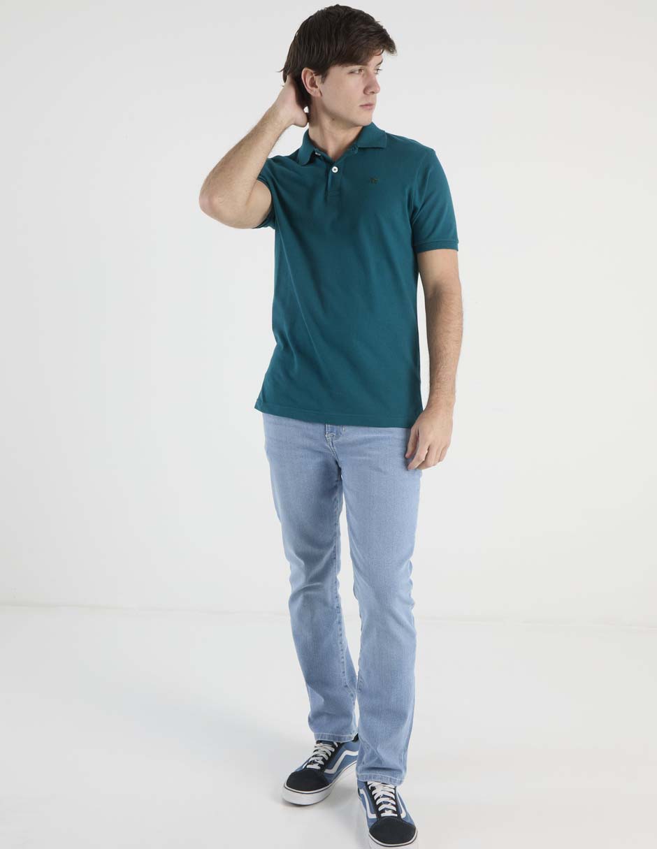 Jeans slim lavado stone wash para hombre 3