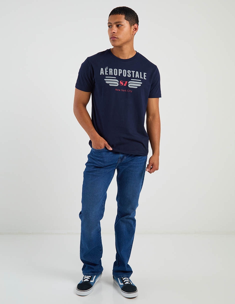 Jeans straight Aéropostale lavado obscuro para hombre