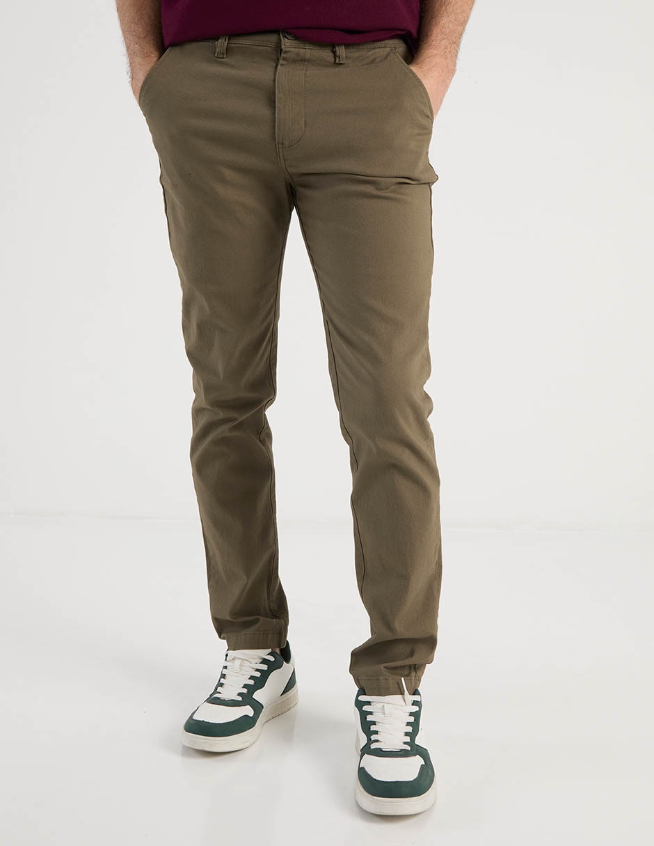 Pantalón chino slim de algodón para hombre