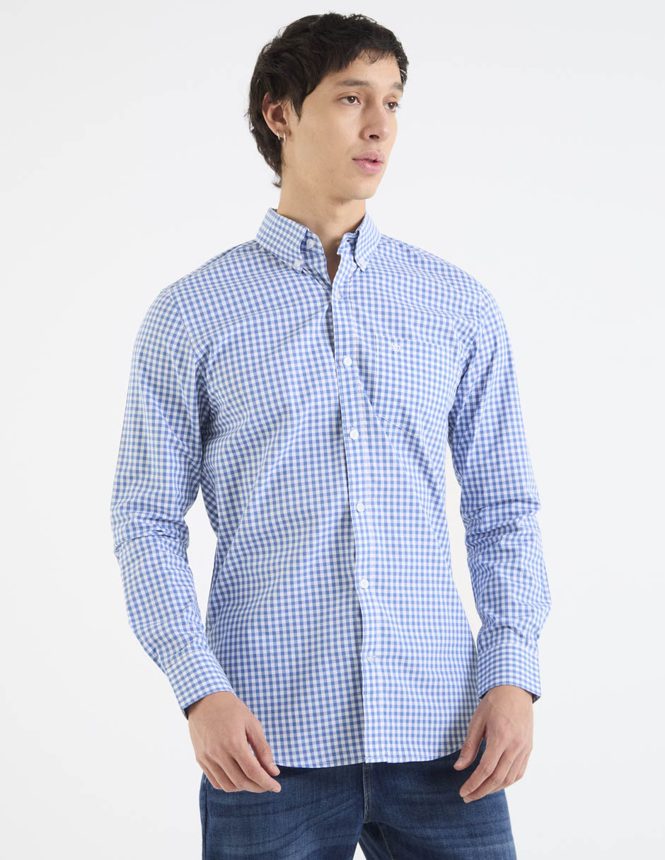 Camisa casual de algodón manga larga para hombre 2