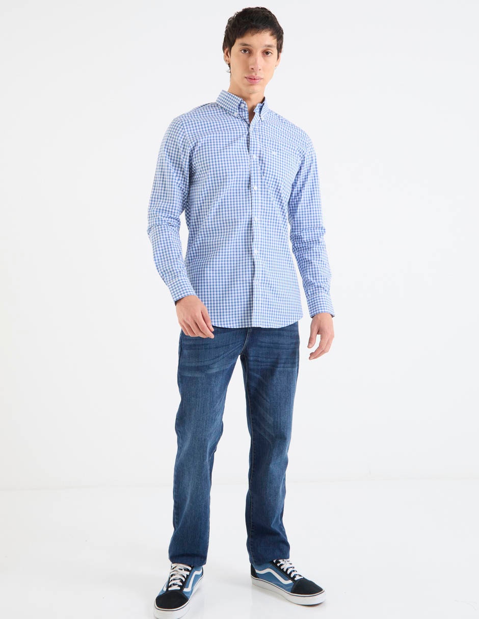 Camisa casual de algodón manga larga para hombre 3