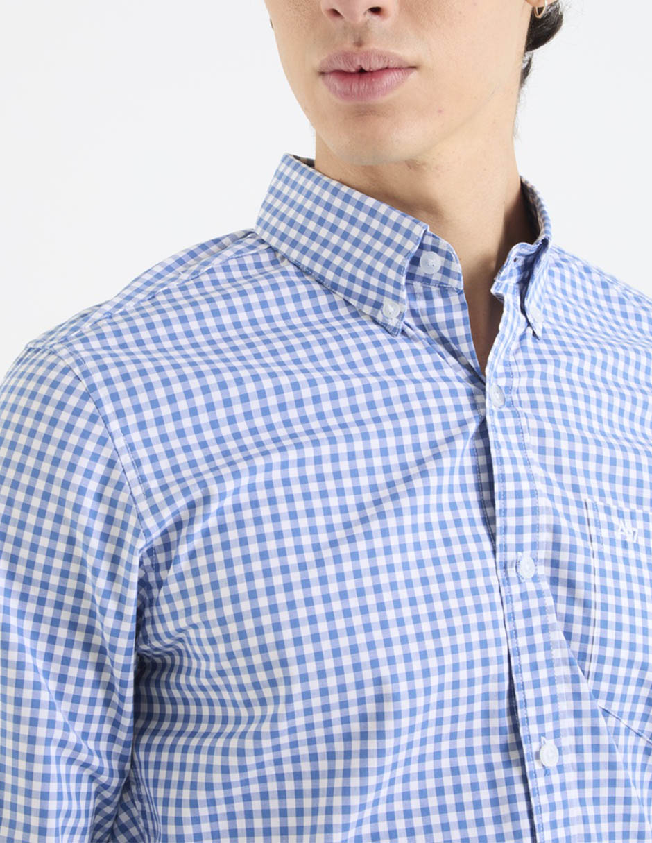 Camisa casual de algodón manga larga para hombre 4
