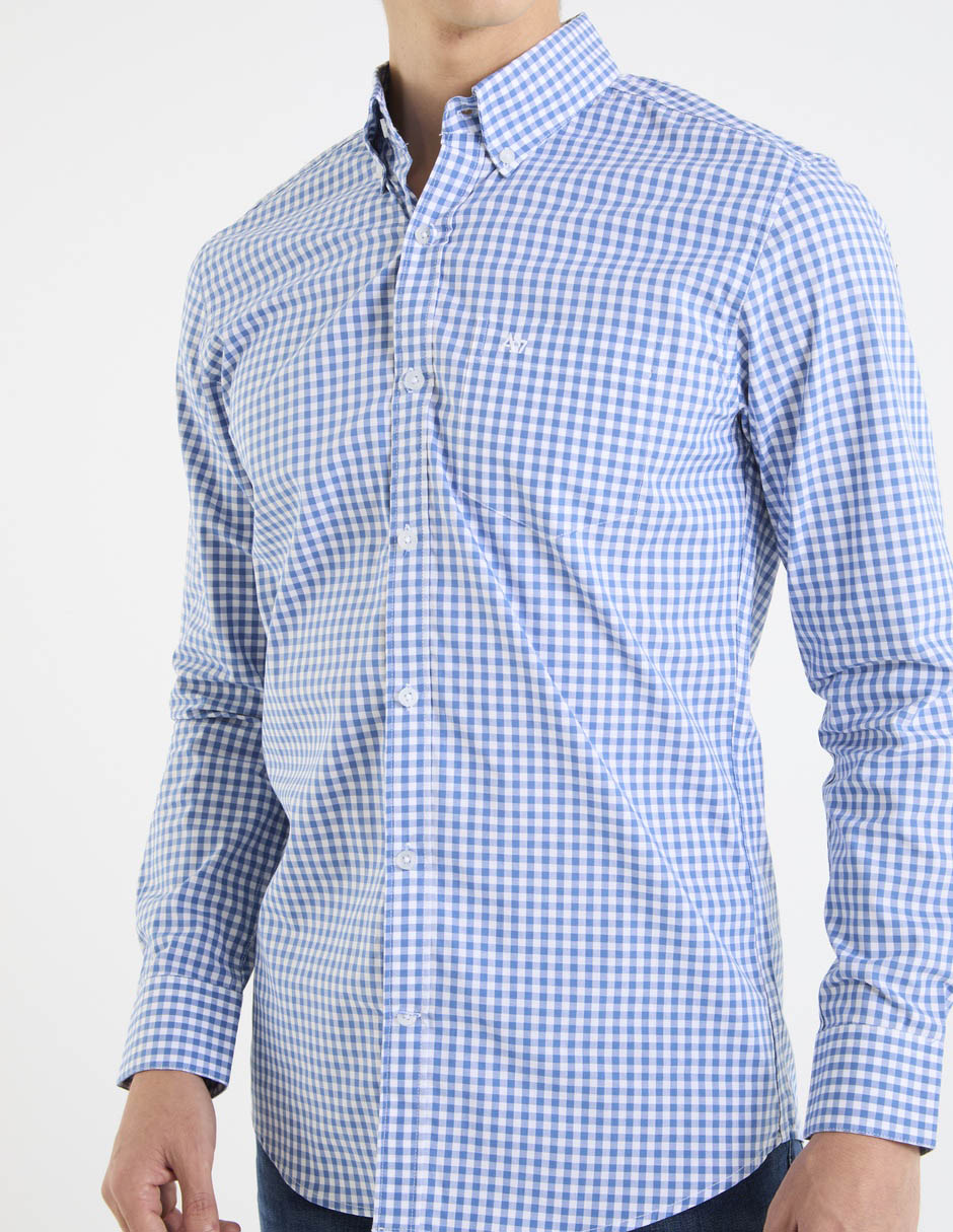 Camisa casual de algodón manga larga para hombre 5