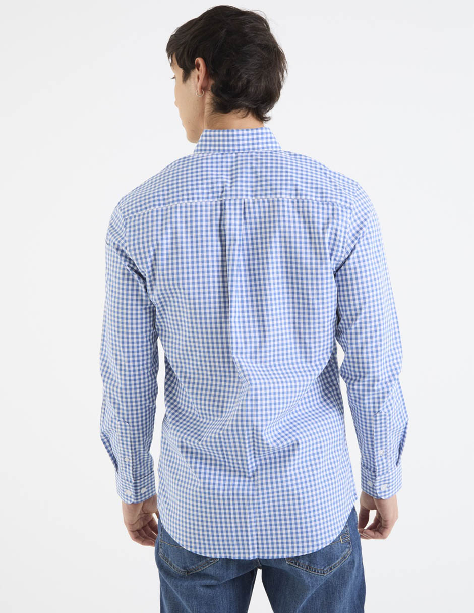 Camisa casual de algodón manga larga para hombre 6