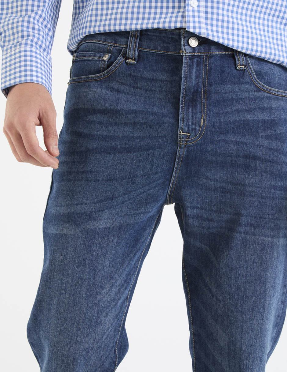 Jeans slim lavado medio para hombre 4
